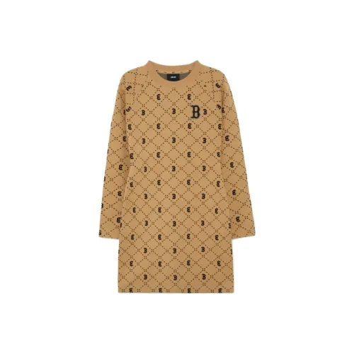 MLB MONOGRAM Series Boston Red Sox Длинный рукав Платье Женское Коричневый