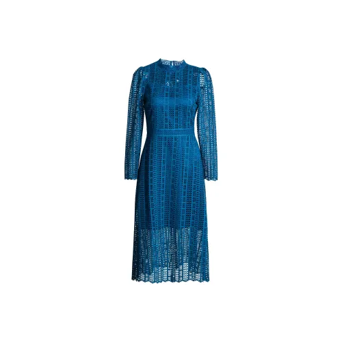 ROEYSHOUSE Длинное платье с длинными рукавами женское павлин синий