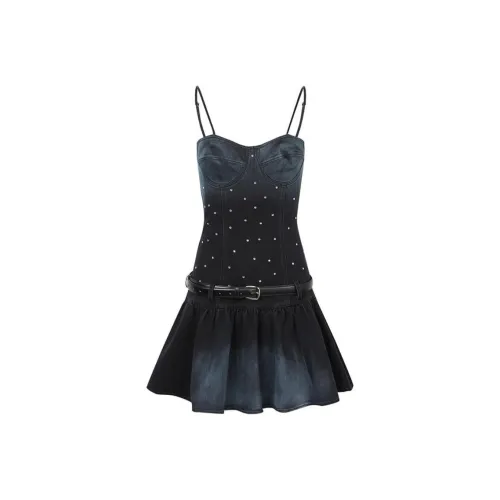 JAC FLEURANT Юбка-платье Женское Черное Синие