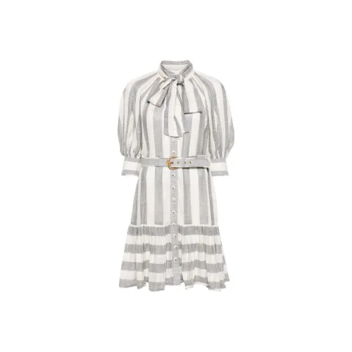 Zimmermann SS24 Короткое платье с короткими рукавами цвет белый