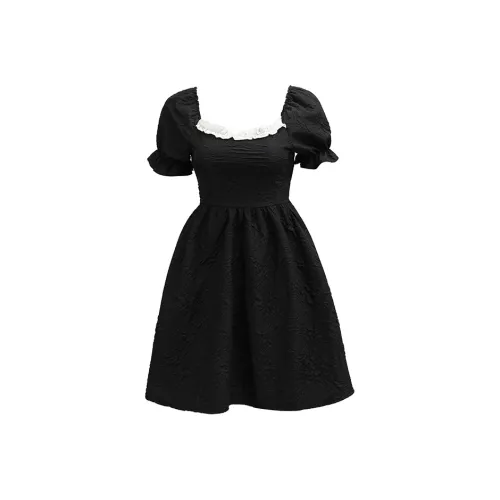 ZCDECO Короткий рукав Платье Женское Черное