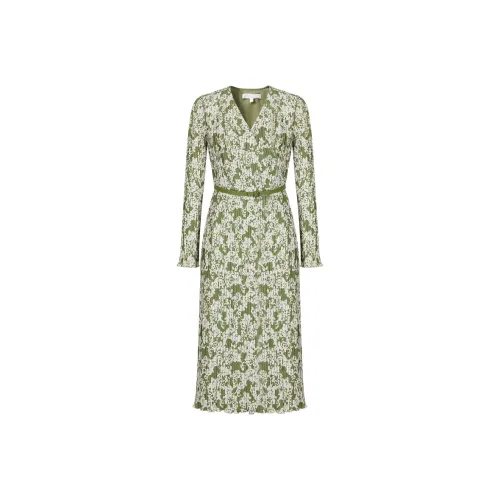 JZ. ANNAKRO Длинное платье с длинными рукавами женское цветочный зеленый