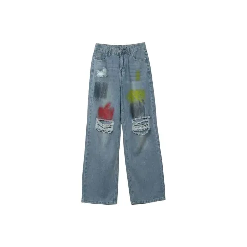 HUINIAN Синие Женские Джинсы