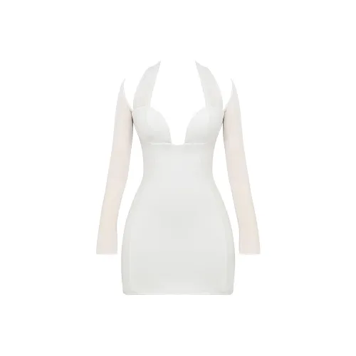 HOUSE OF CB Holly Длинное Платье с Длинными Рукавами Женское Белое White