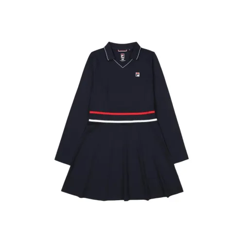 FILA Морской синий Женские Длинные Платья с Рукавами