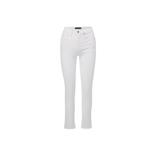 Veronica Beard FW23 Carly KICK FLARE Jean | Raw Hem Jeans Women's White