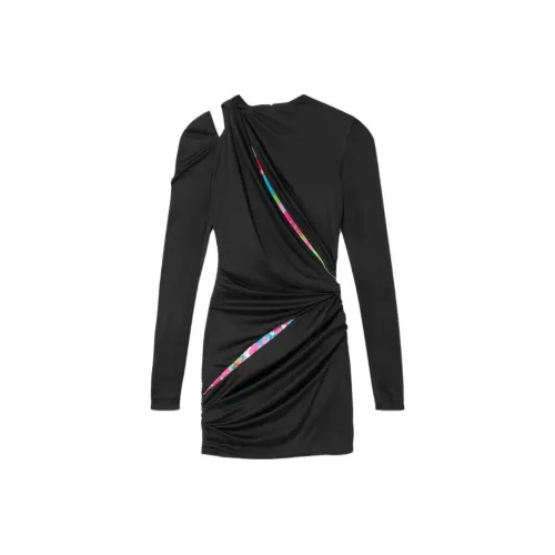 VERSACE Черное Женское Длинное Платье с Рукавами