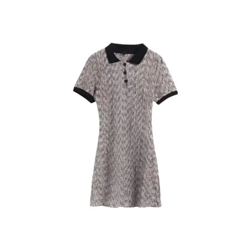 KEAB Короткий рукав платье женское полосы