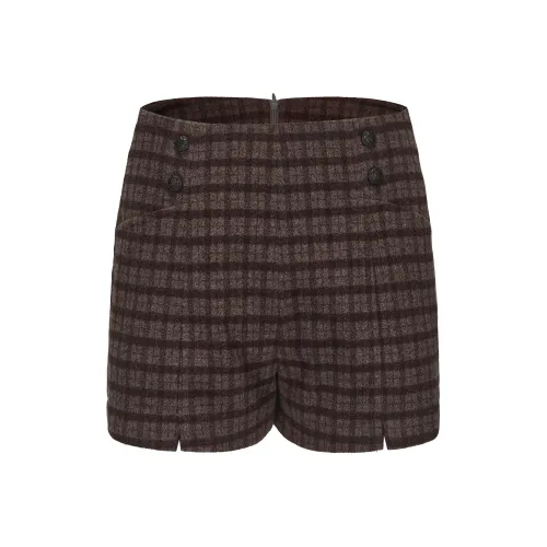 CHIWAWAMEME Повседневные шорты Женские Кофе