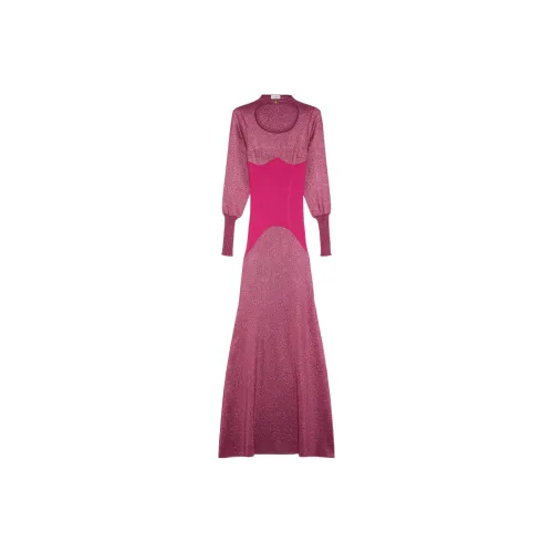 Lanvin Фуксия Женские Длинные Платья с Рукавами