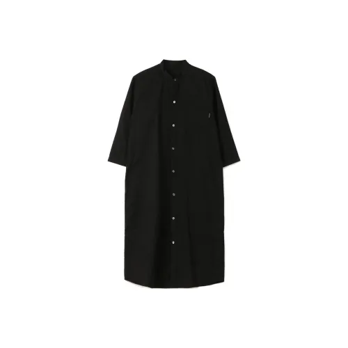 Yohji Yamamoto Черные Женские Длинные Платья с Длинными Рукавами