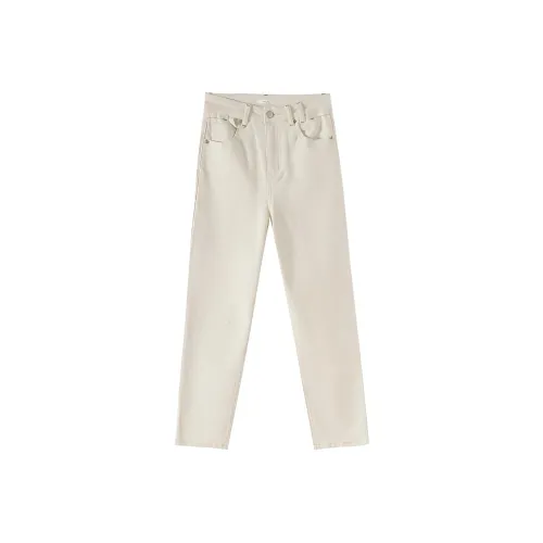 Hacikis Джинсы Женские Светло-бежевый Rice