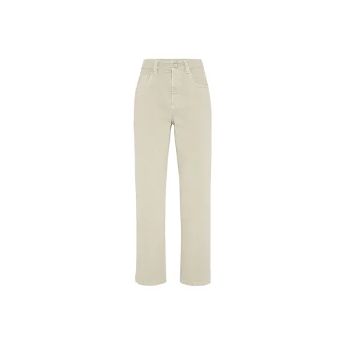 Brunello Cucinelli Светло-зеленые Женские Джинсы