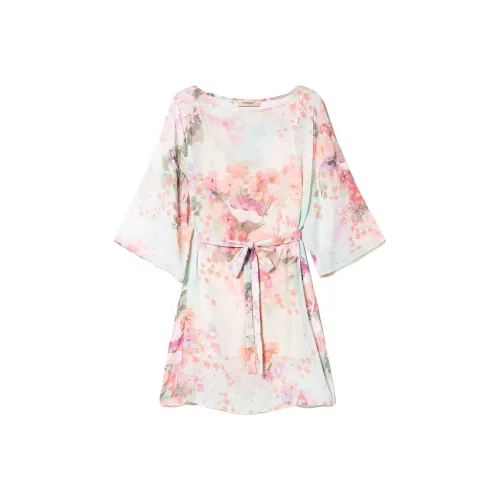 TWINSET Milano Длинное Платье с Длинными Рукавами Женское Многоцветное