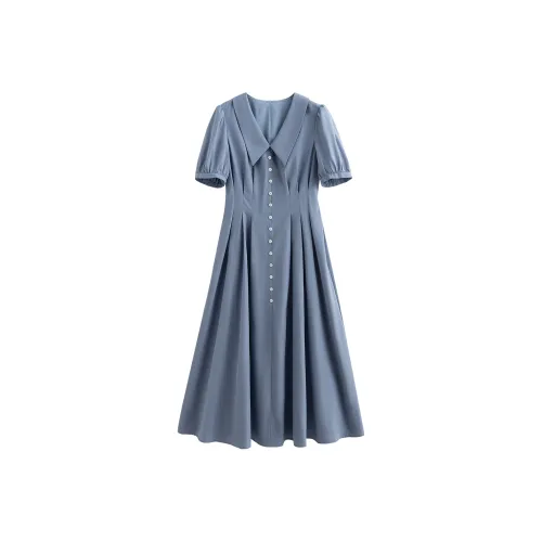 Initial Language Короткий рукав Платье Женское