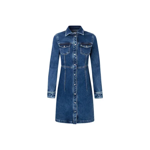 Pepe Jeans Blue Женские Длинные Рукава Платья