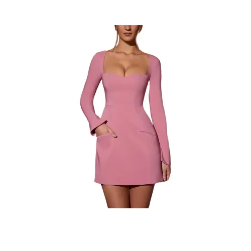 OH POLLY SS25 Corinne Длинное платье с длинными рукавами Женское Пыльно-розовый Темно-розовый