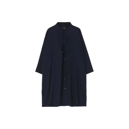 Yohji Yamamoto Marine Женские Длинные Платья с Рукавами