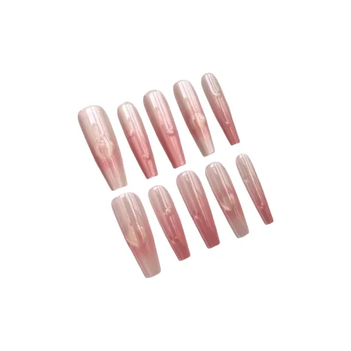 JIXUAN Интернет Знаменитый Румяна С принтом False Nail Длинный Персиковый Градиентный Кошачий глаз