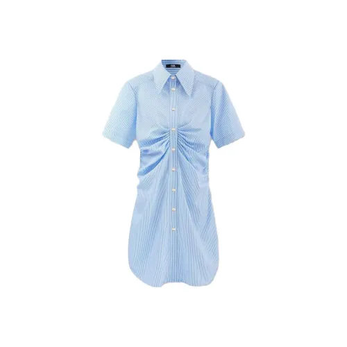 KARL LAGERFELD Короткий рукав Платье Женское Синий