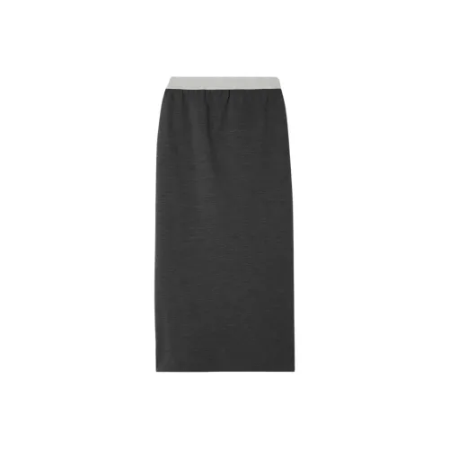 Brunello Cucinelli Темно-серые Женские Вязаные Длинные Юбки