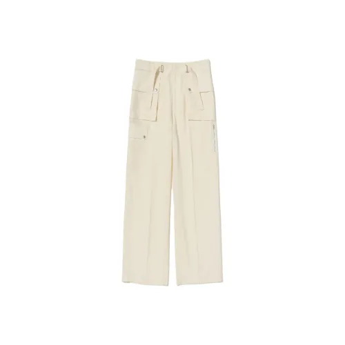 Auralee SS25 Карго Брюки Женские Айвори Белый
