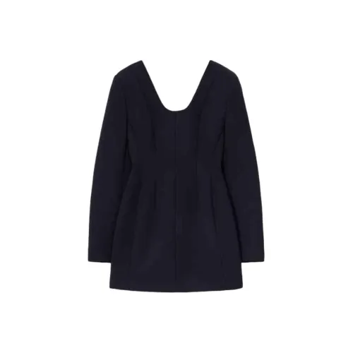 Carven Черное Женское Длинное Платье с Рукавами