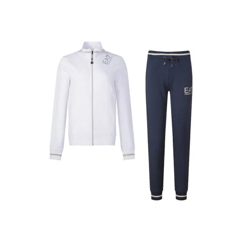 EMPORIO ARMANI EA7 FW22 Повседневный костюм женский синий и белый