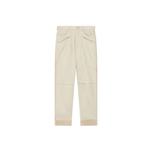 IRO Straight Leg Кожаные Брюки Кожаные Брюки Женские Бежевые