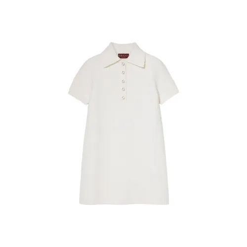 GUCCI Короткий рукав платье женский белый