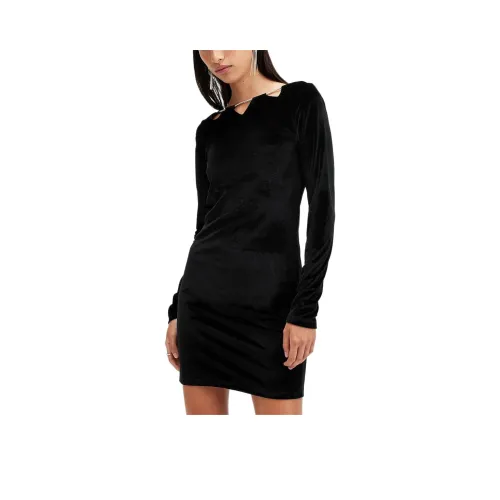 ALLSAINTS Длинное платье с длинными рукавами женское черное