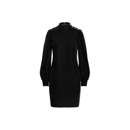 LAUREN RALPH LAUREN FW23 Длинное платье с длинными рукавами женское черное