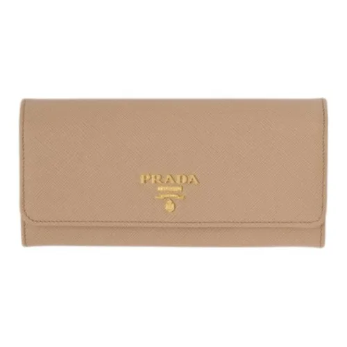 PRADA Saffiano Кожа Кошелек Большой Женский Каменный Синий Васильковый Синий