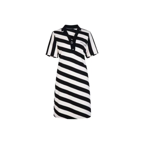XG Короткий рукав Платье Женское Полосатое
