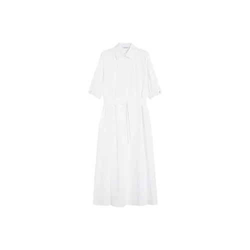 MaxMara Короткий рукав Платье Женское Оптический белый цвет