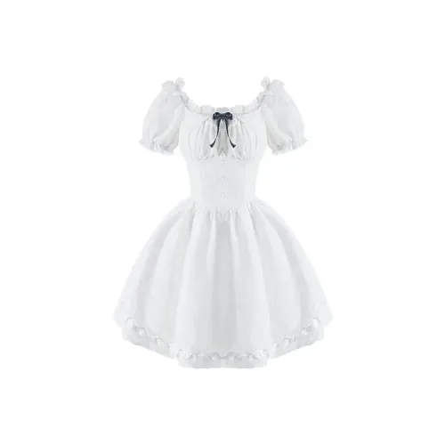 ZUKIZUKI Короткое платье с короткими рукавами женское белое