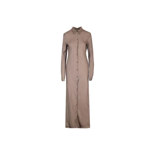 DRIES VAN NOTEN Коричневый Женские Длинные Платья с Рукавами