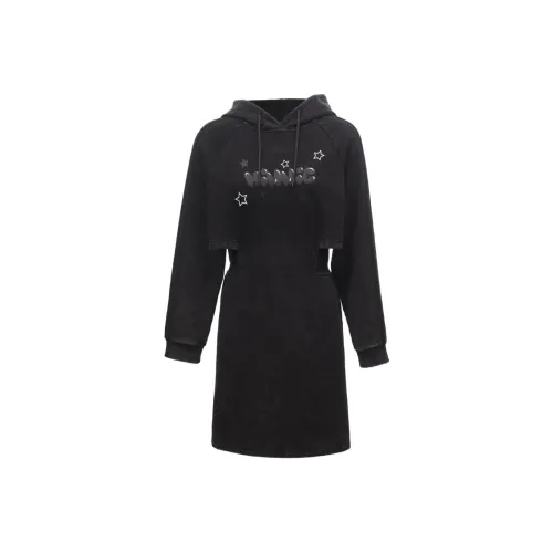 VERO MODA Черное Женское Длинное Платье с Рукавами