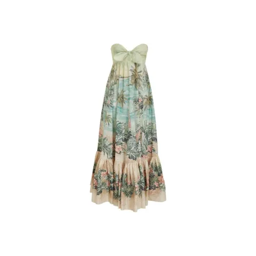 Zimmermann SS24 Sleeveless Dress Women's Multicolor Green Pattern Zimmermann SS24 Без рукавов Платье Женское Многоцветный Зеленый Узор