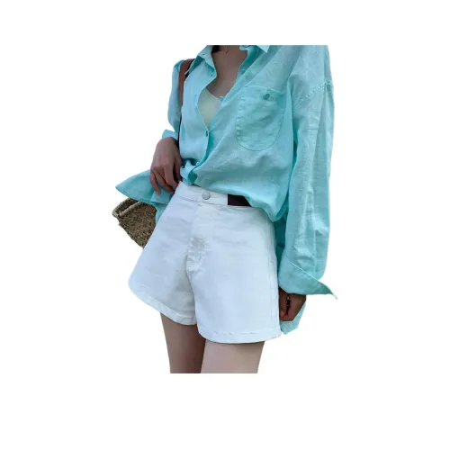 NANING9 Повседневные шорты женские цвет экрю