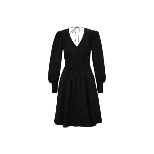 HUGO BOSS Черное Женское Длинное Платье с Длинным Рукавом