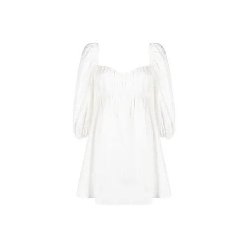 Reformation Белое Женское Длинное Платье с Рукавами