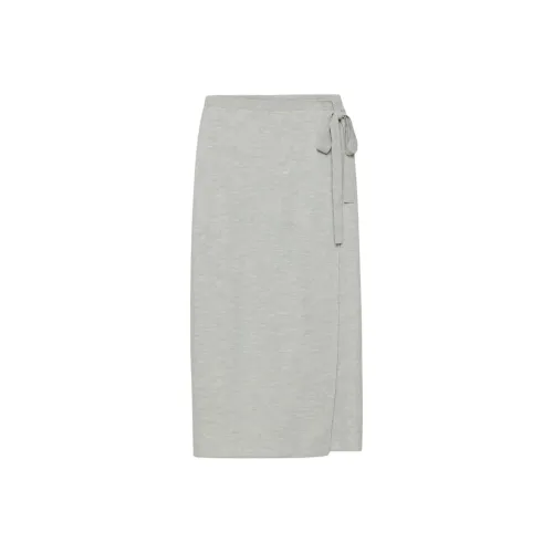 ARITZIA The Group Knoll Мериносовая шерсть Юбка KNIT Длинный Юбка Женские Heather Chrome