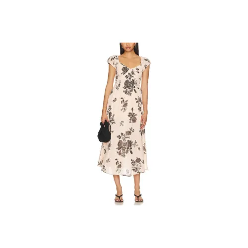 FREE PEOPLE Белое Женское Короткое Платье с Рукавами