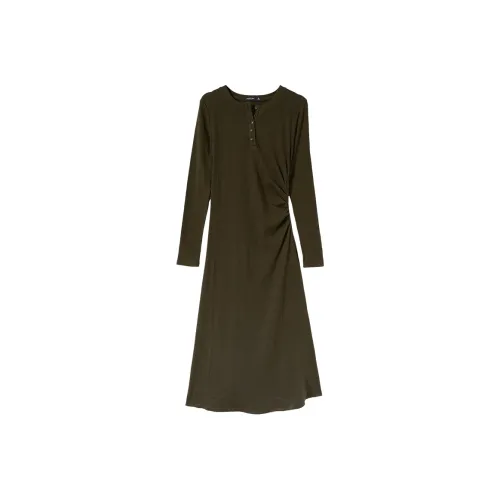 WESTLINK Длинное платье с длинными рукавами женское кофейного цвета