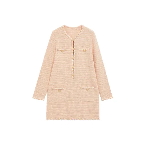 BEBE FW24 Длинное платье с длинными рукавами женское светло-оранжевое