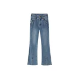 Джинсовый синий, серый, модель 88401.