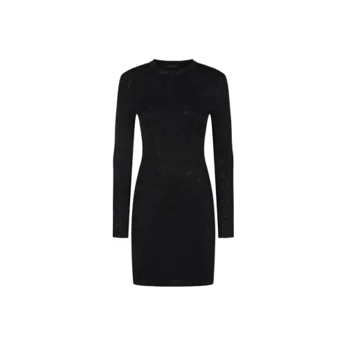 Balenciaga Длинное платье с длинными рукавами облегающий крой женское черное