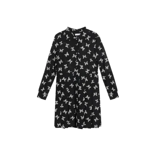 COACH SS24 Длинное платье с длинными рукавами женское смешанный черный