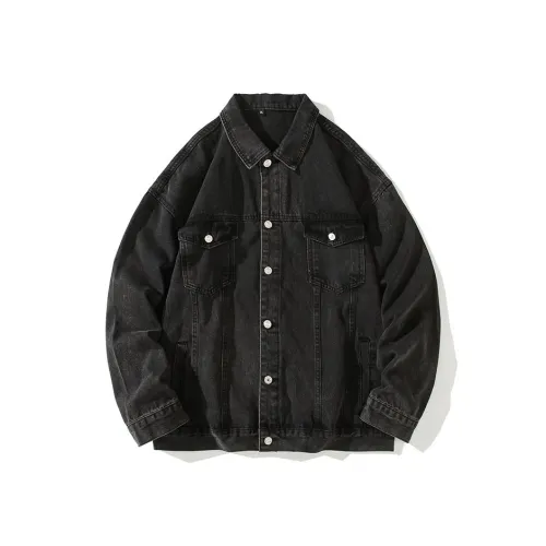 YINLEI Denim Куртка Мужская Черная Серый